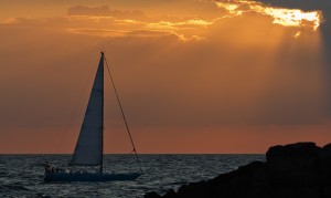 Segelbåt vid Kullaberg